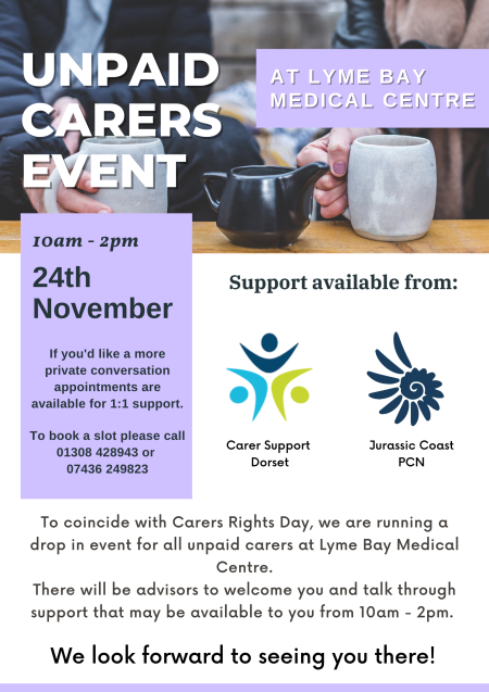 Carer Drop In Event at Lyme Bay Medical Centre